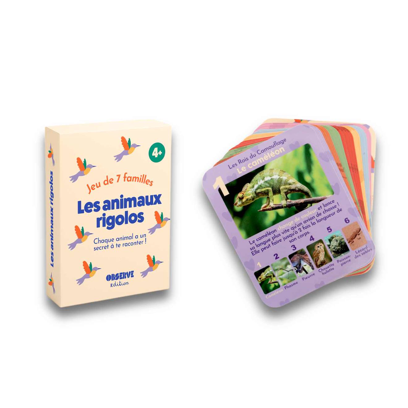 Jeu De 7 Familles, Les Animaux Rigolos Beige (Observe Montessori) - Couverture
