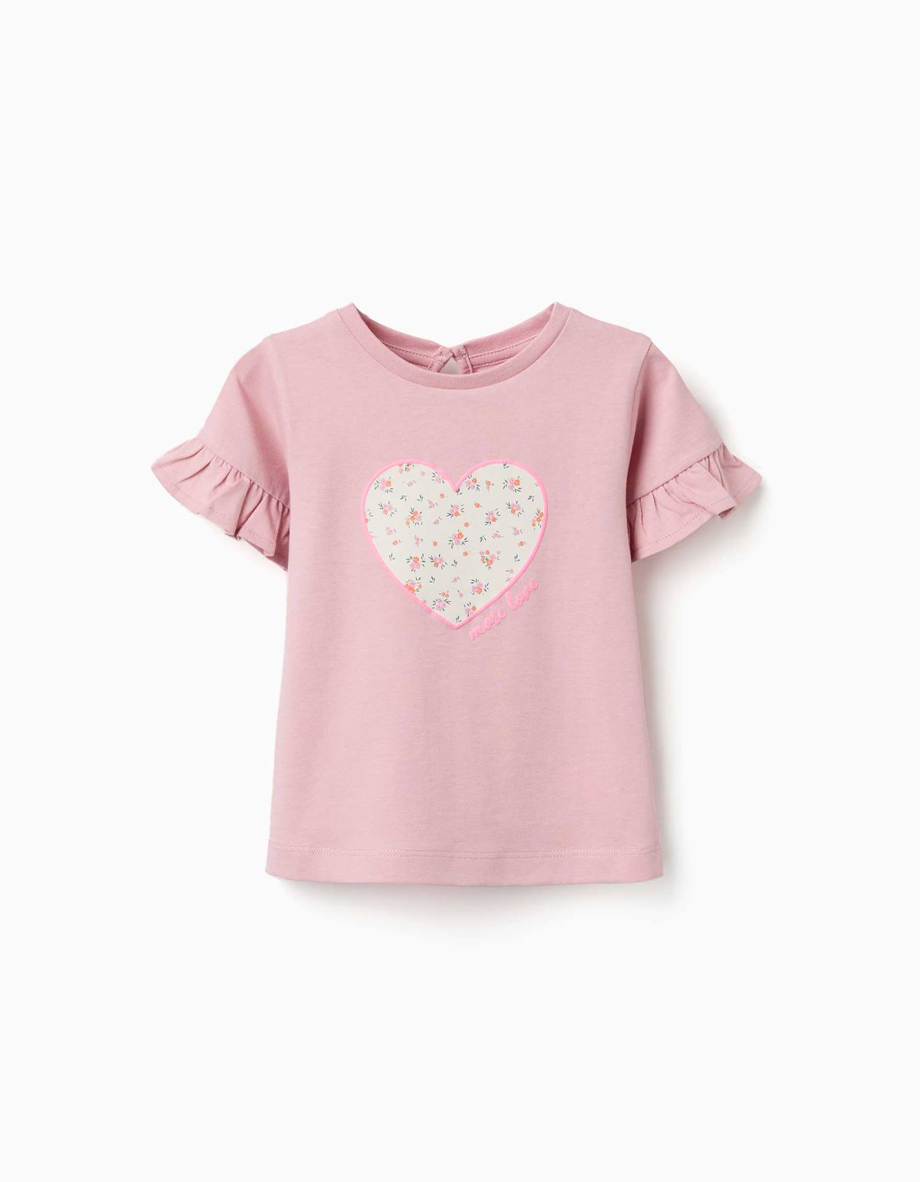 T-shirt En Coton Avec Imprim Cur Floral Rose Clair 12 €