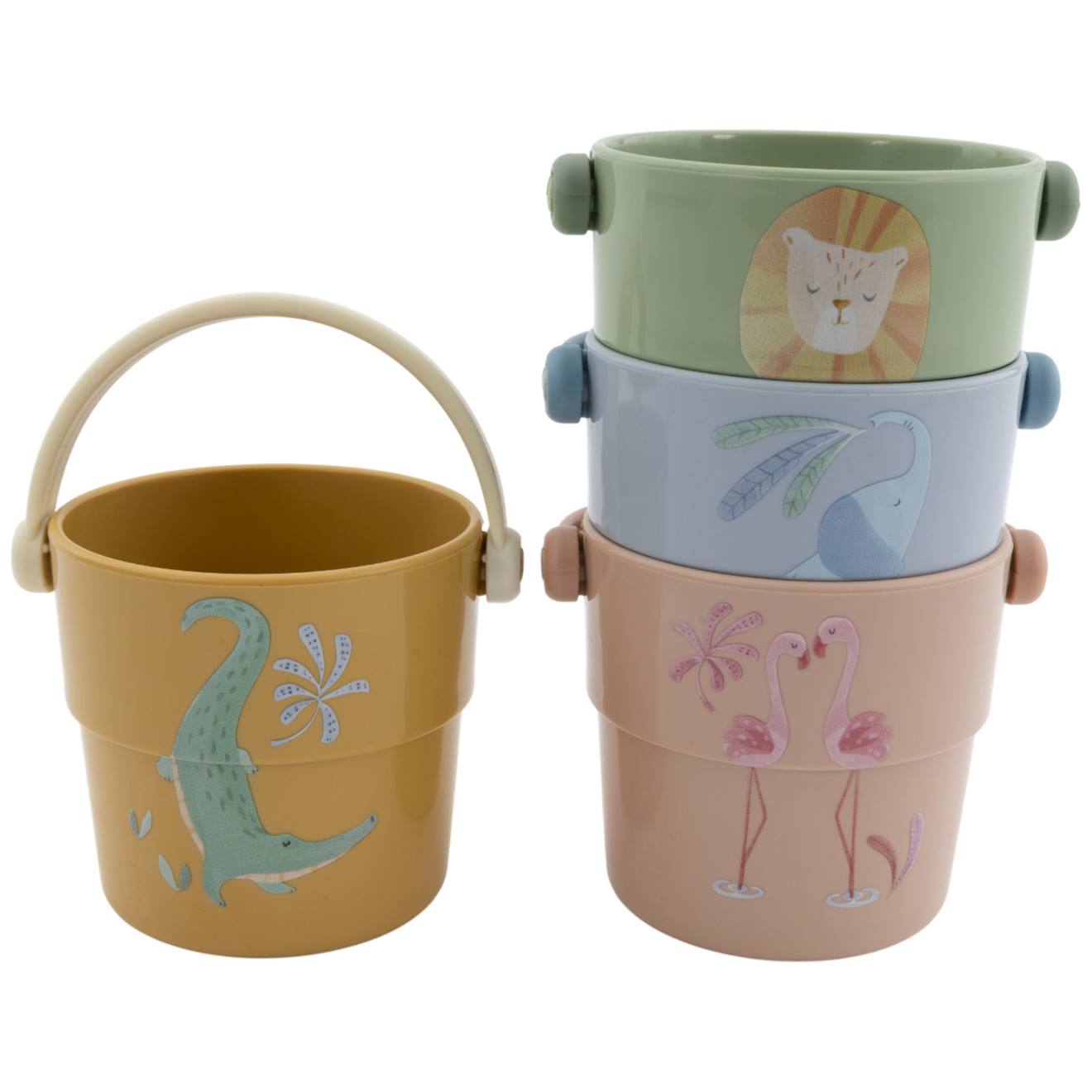 Lot De 4 Gobelets De Bain Safari Friends Multicolore Lot De 4 Gobelets De Bain Safari Friends Multicolore