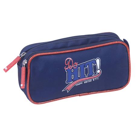 Fille-Accessoires-Fourniture scolaire-Trousse à stylos rectangulaire 22 cm 2 compartiments zippés