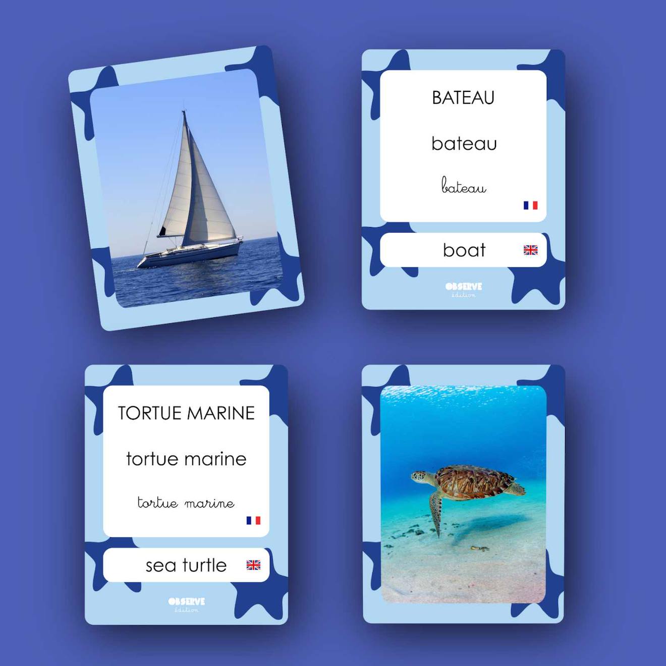 Mes 40 Premiers Mots: Mers & Océans Bleu (Observe Montessori) - Image 1