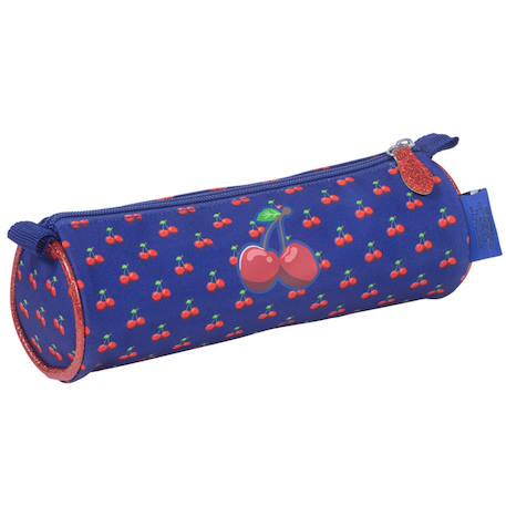 Fille-Accessoires-Fourniture scolaire-Trousse ronde teo jasmin 22 cm cerise - fermeture zippée teo jasmin