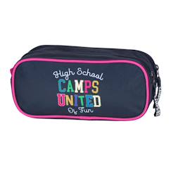 -Trousse à stylos rectangulaire 22 cm 2 compartiments zippés