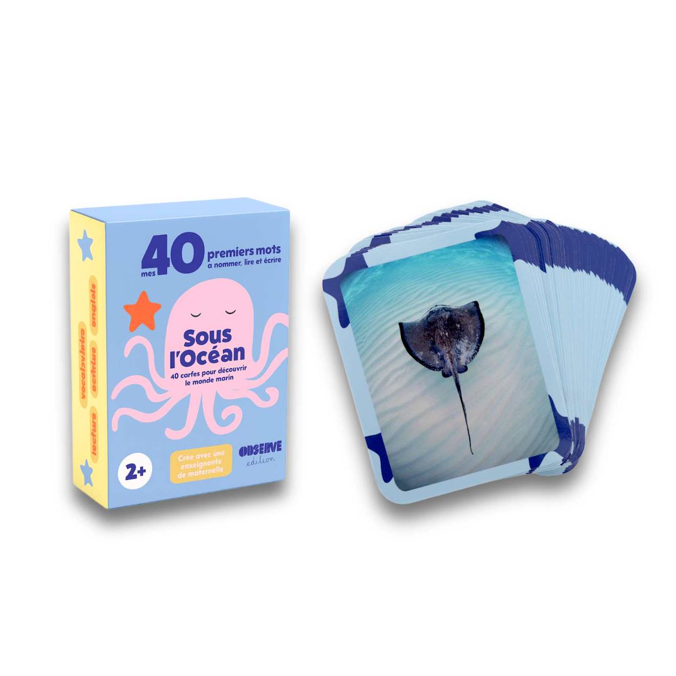 Mes 40 Premiers Mots: Mers & Océans Bleu (Observe Montessori) - Couverture