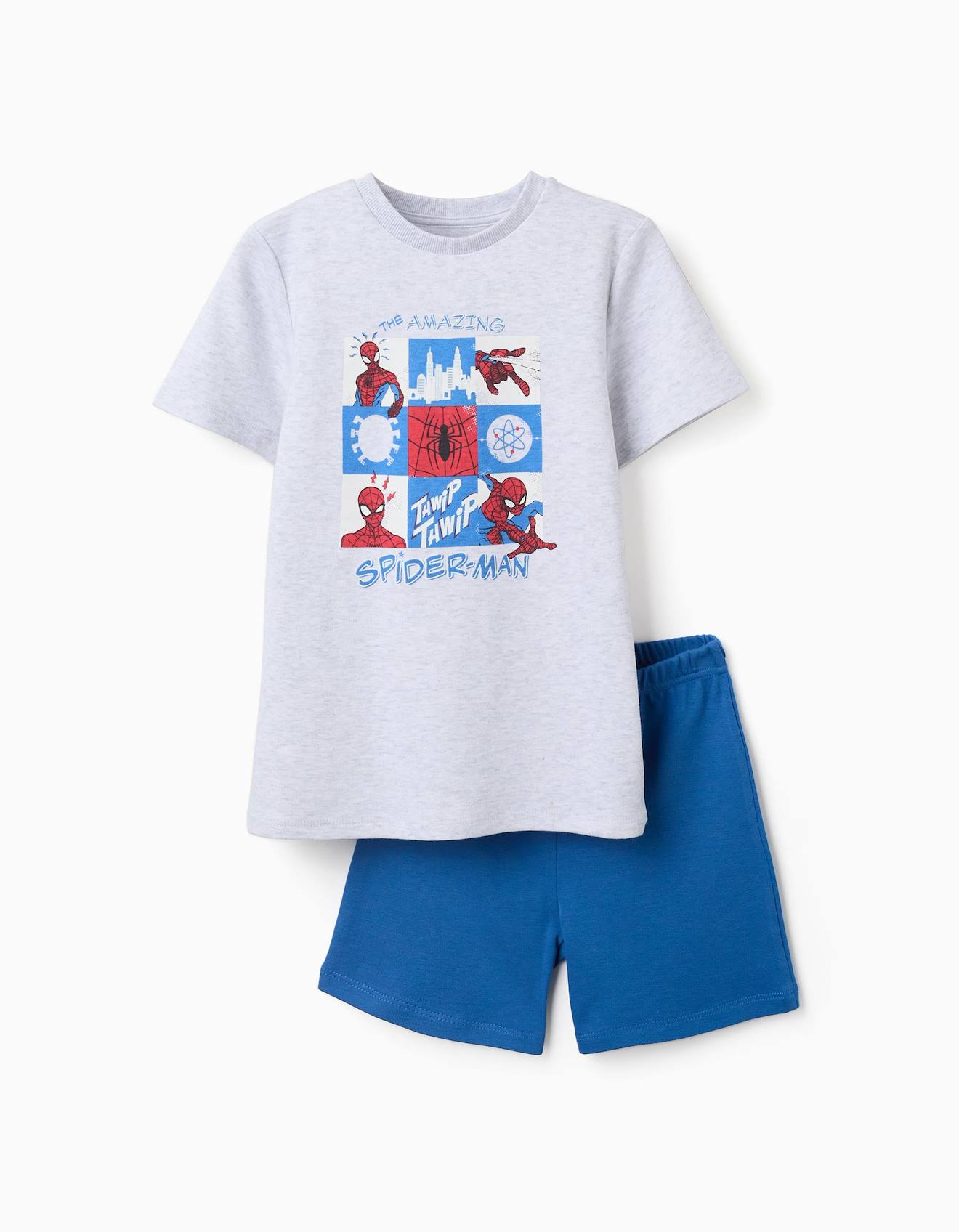 Pyjama Court Avec Imprim Spider-man Qui Brille Dans Le Noir Gris Clair 26 €