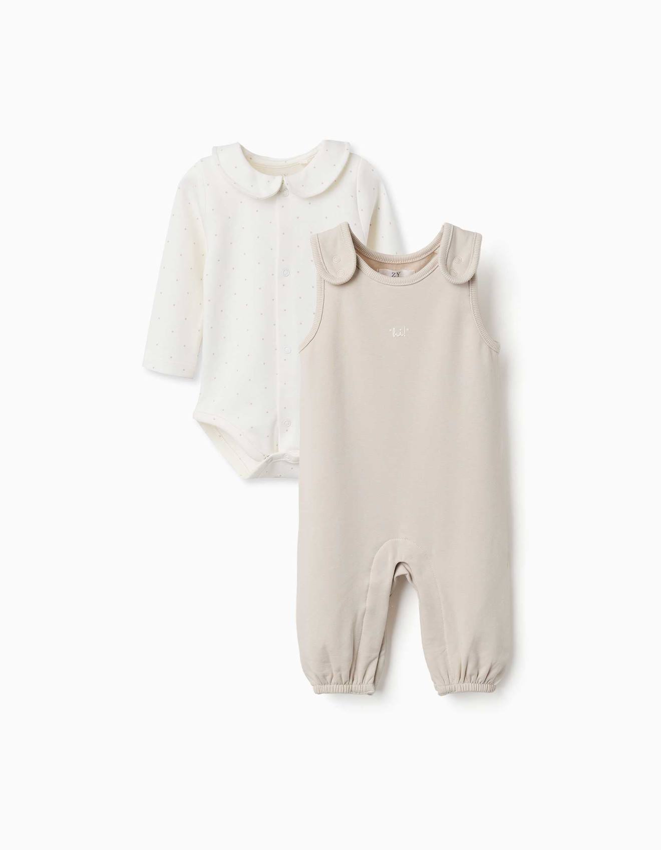 Ensemble Body Et Combinaison En Coton Gris Clair