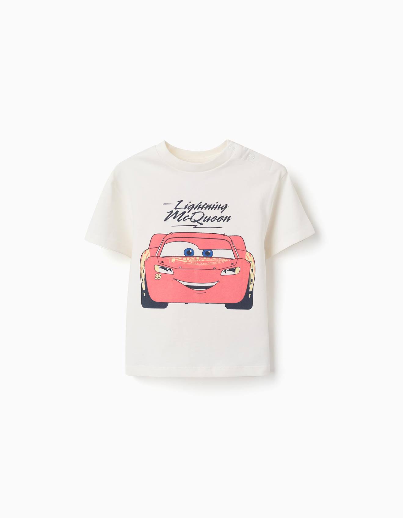 T-shirt En Coton Avec Flash Mcqueen Blanc