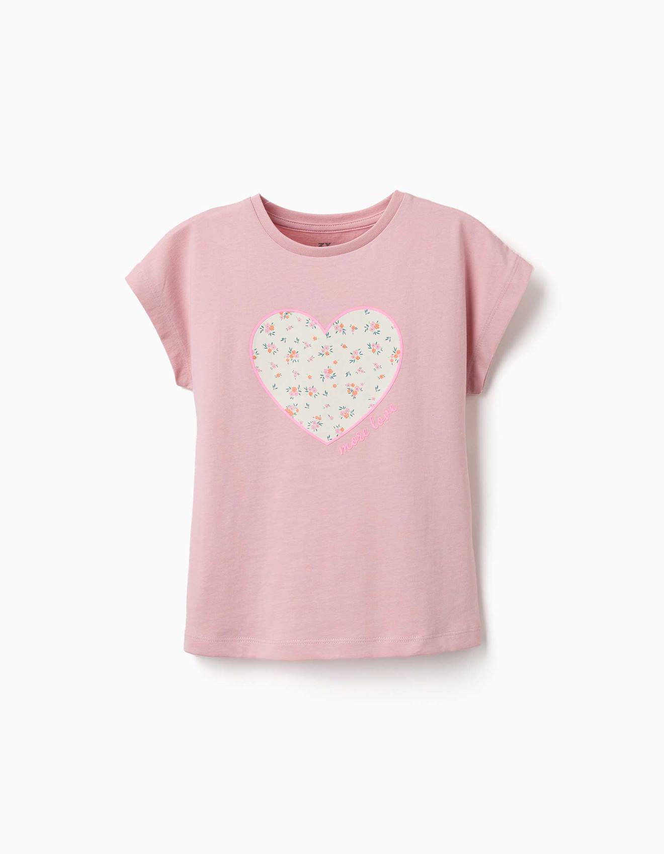 T-shirt Fille Manches Courtes Cur Floral Rose Clair 15 €