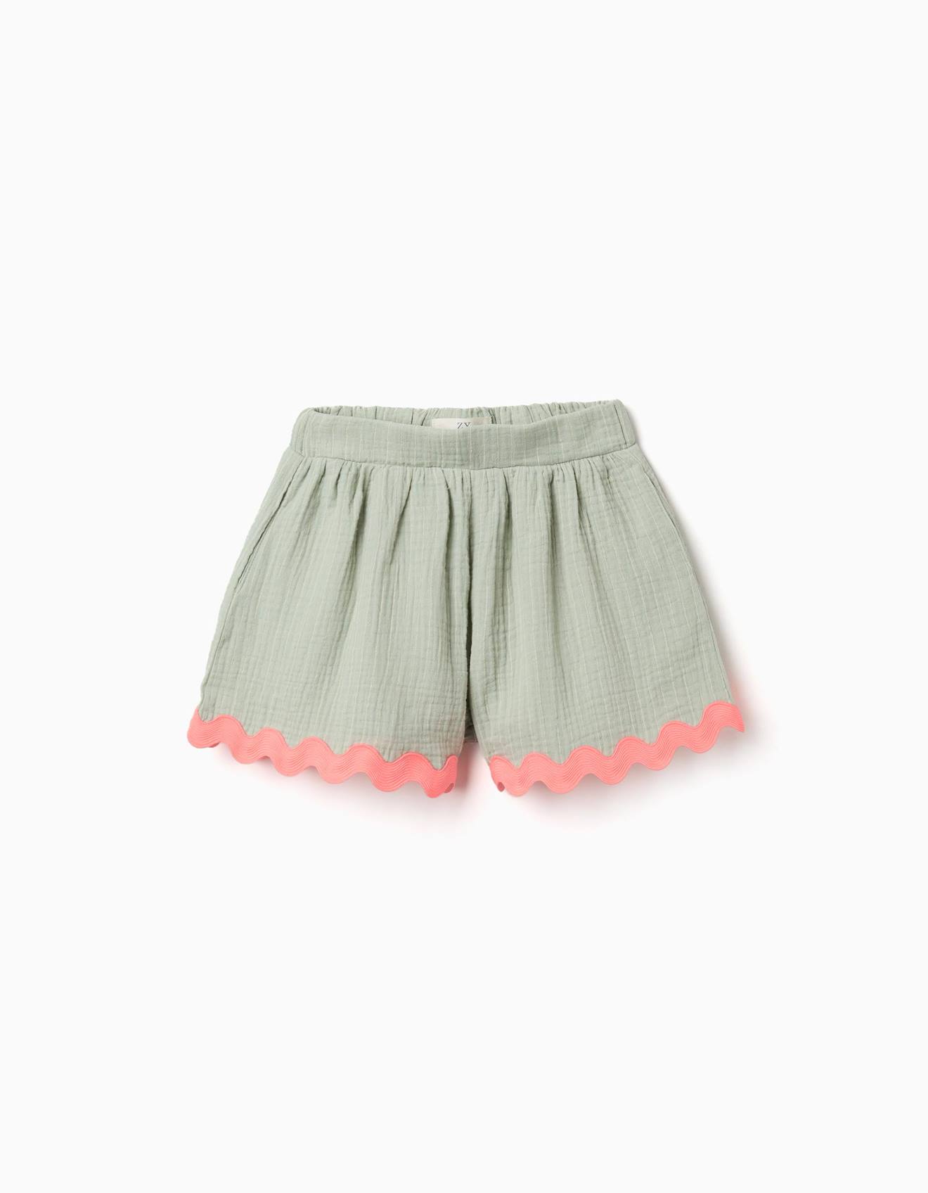 Short En Coton Avec Finition Ric Rac Vert Clair 26 €