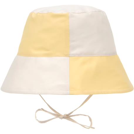 Fille-Bob anti-uv motif damier jaune pâle et sel marin (3-6 ans)