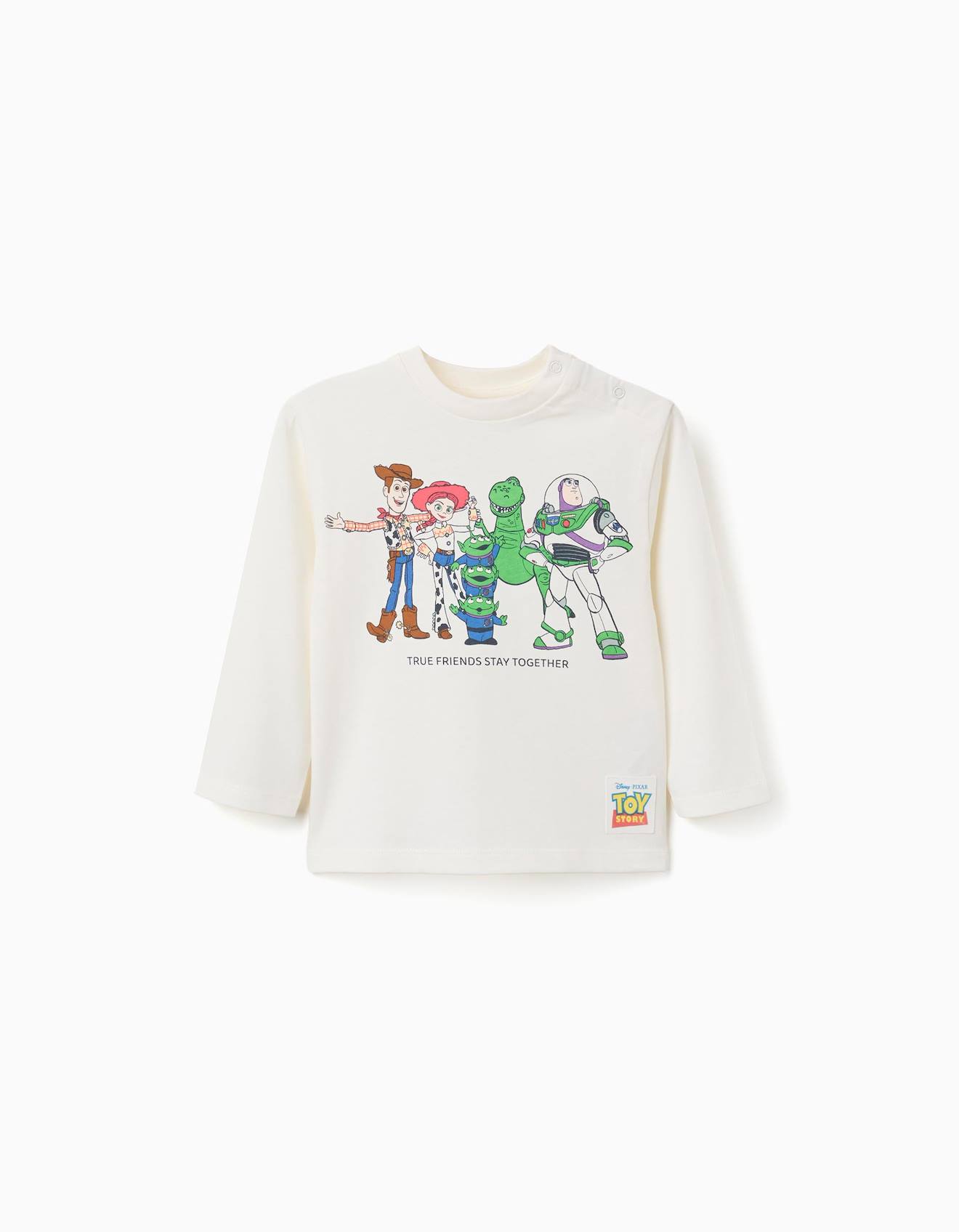 T-shirt En Coton Manches Longues Avec Imprim Toy Story Blanc 15 €