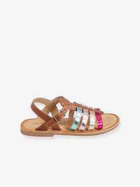 VERTBAUDET Sandales multi-brides cuir fille lot marron 38