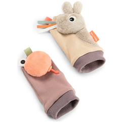 Jouet-Paire de chaussettes d'eveil - hochet celebration sable