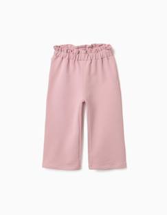 -Pantalon à jambe large en molleton avec taille élastique