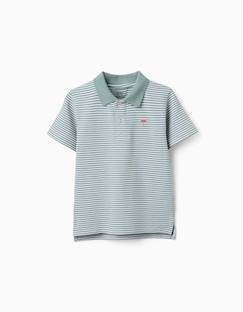 Polo en coton à rayures avec imprimé  - vertbaudet enfant