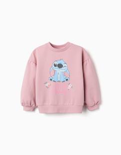 -Sweat en coton avec imprimé stitch et épaules tombantes