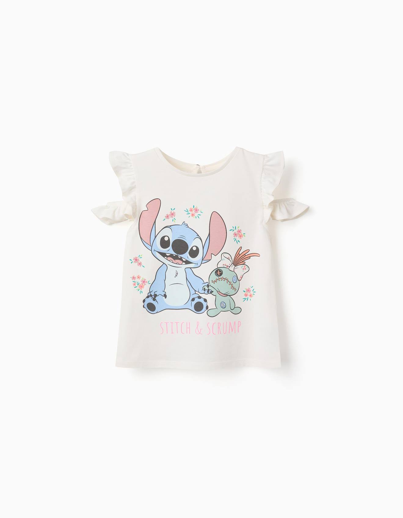T-shirt En Coton Avec Imprim Stitch Scrump Beige Clair 19 €