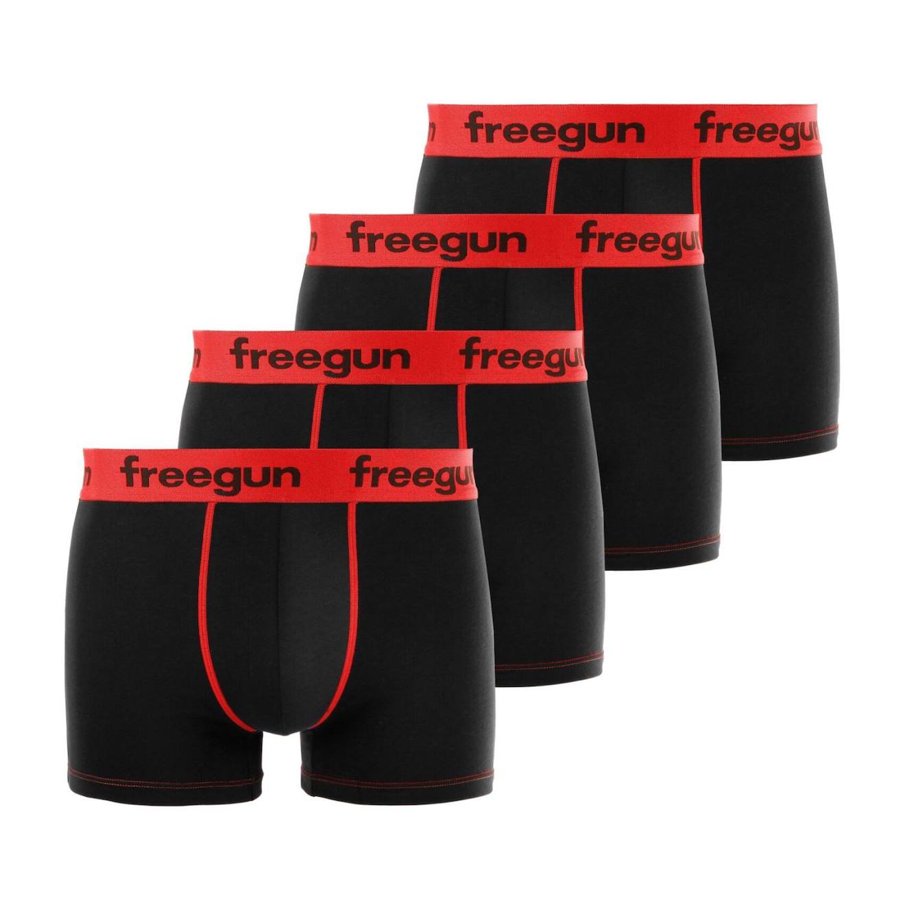 Lot De 4 Boxers Coton Rouge Rouge/noir