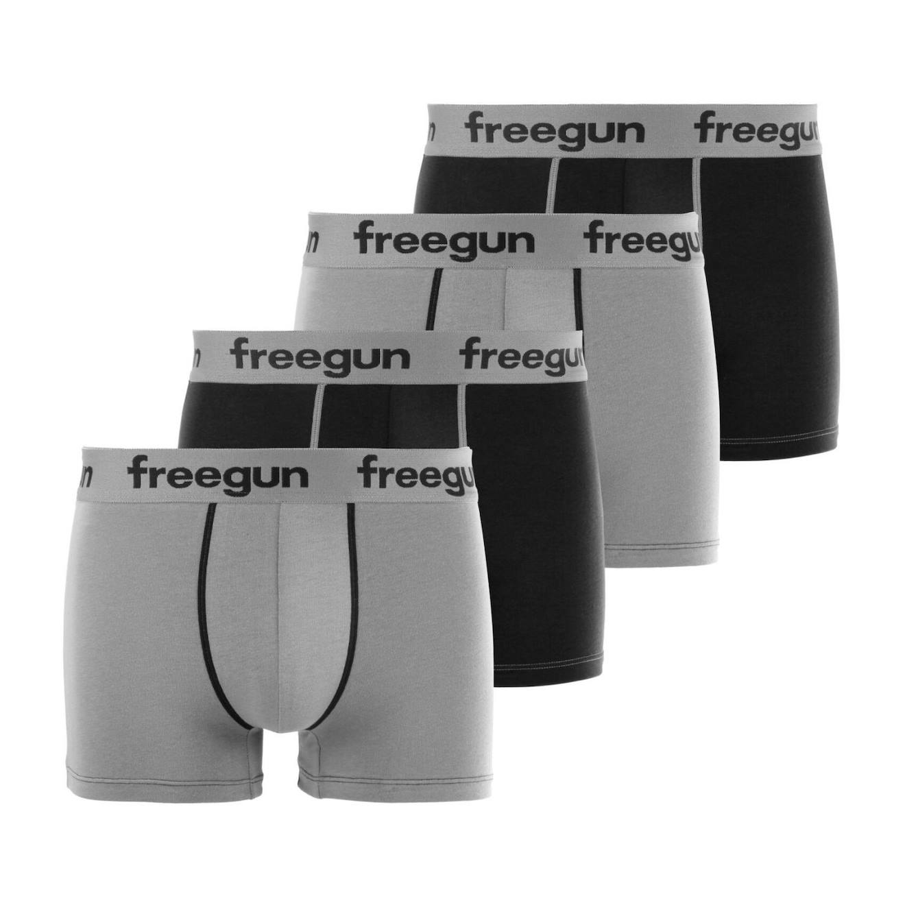 Lot De 4 Boxers Coton Gris Gris/noir