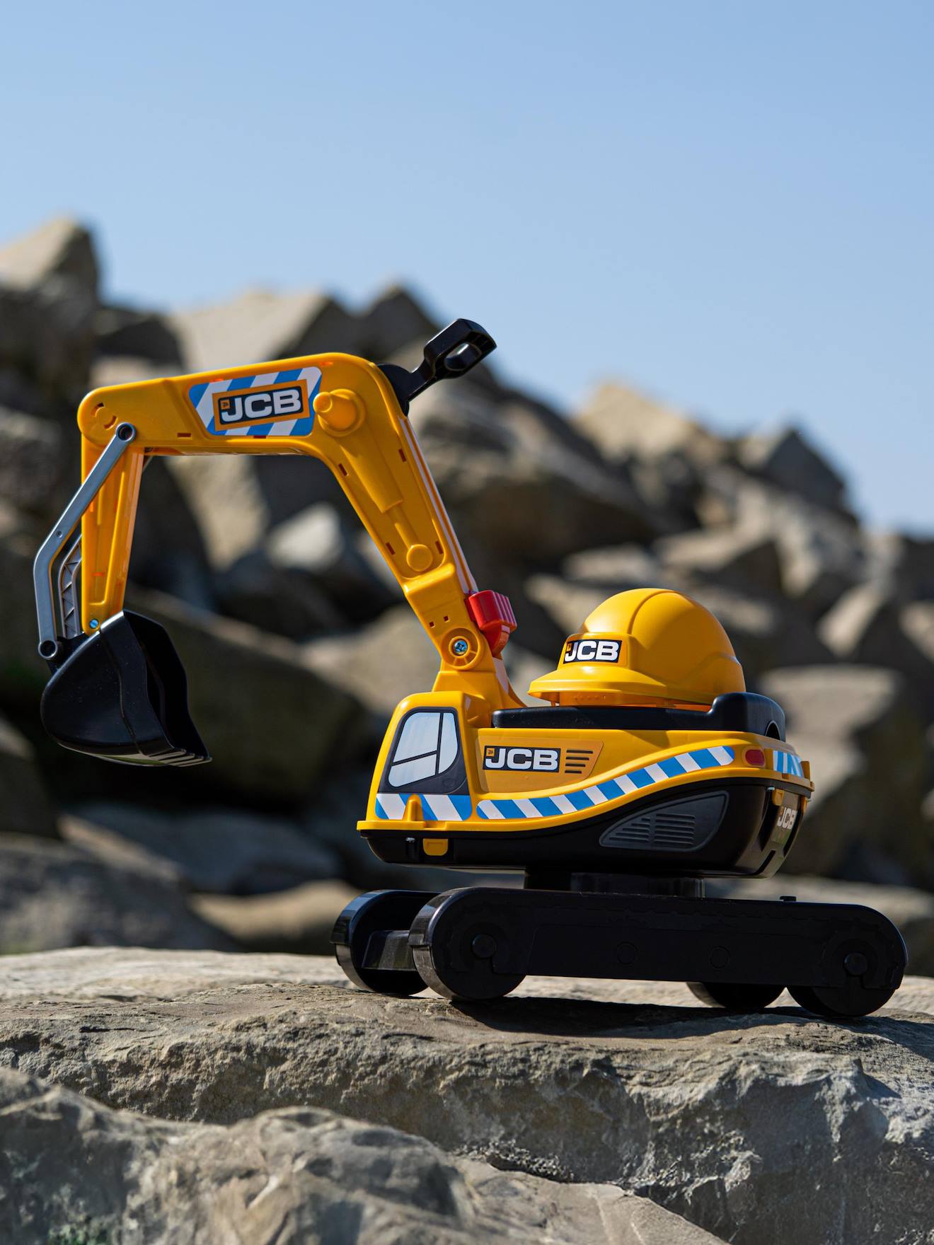 Pelleteuse Super Builder Entièrement Articulée Avec Assise Ouvrante Jaune Bleu