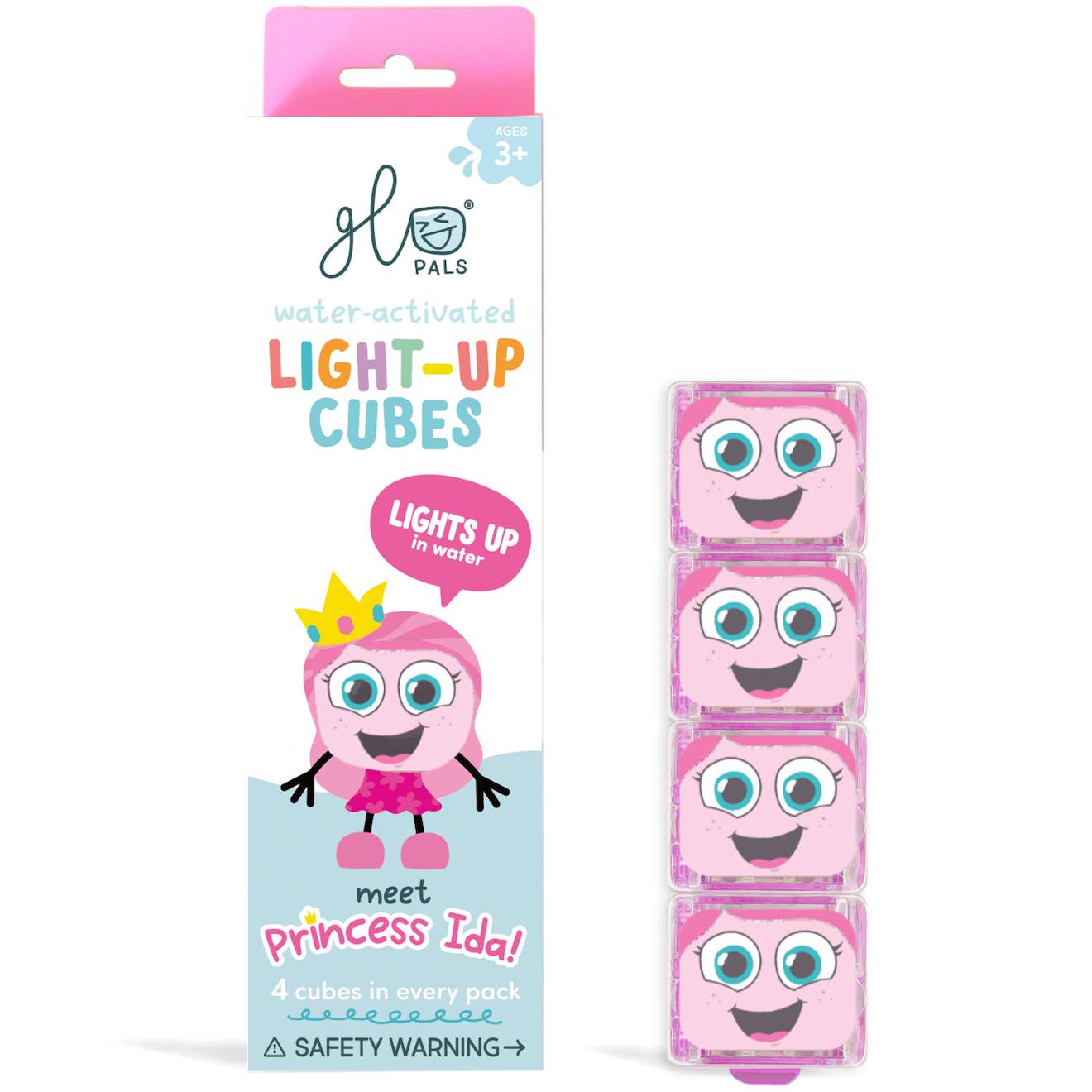 4 Cubes Lumineux Daniel Tigre Brun Rose