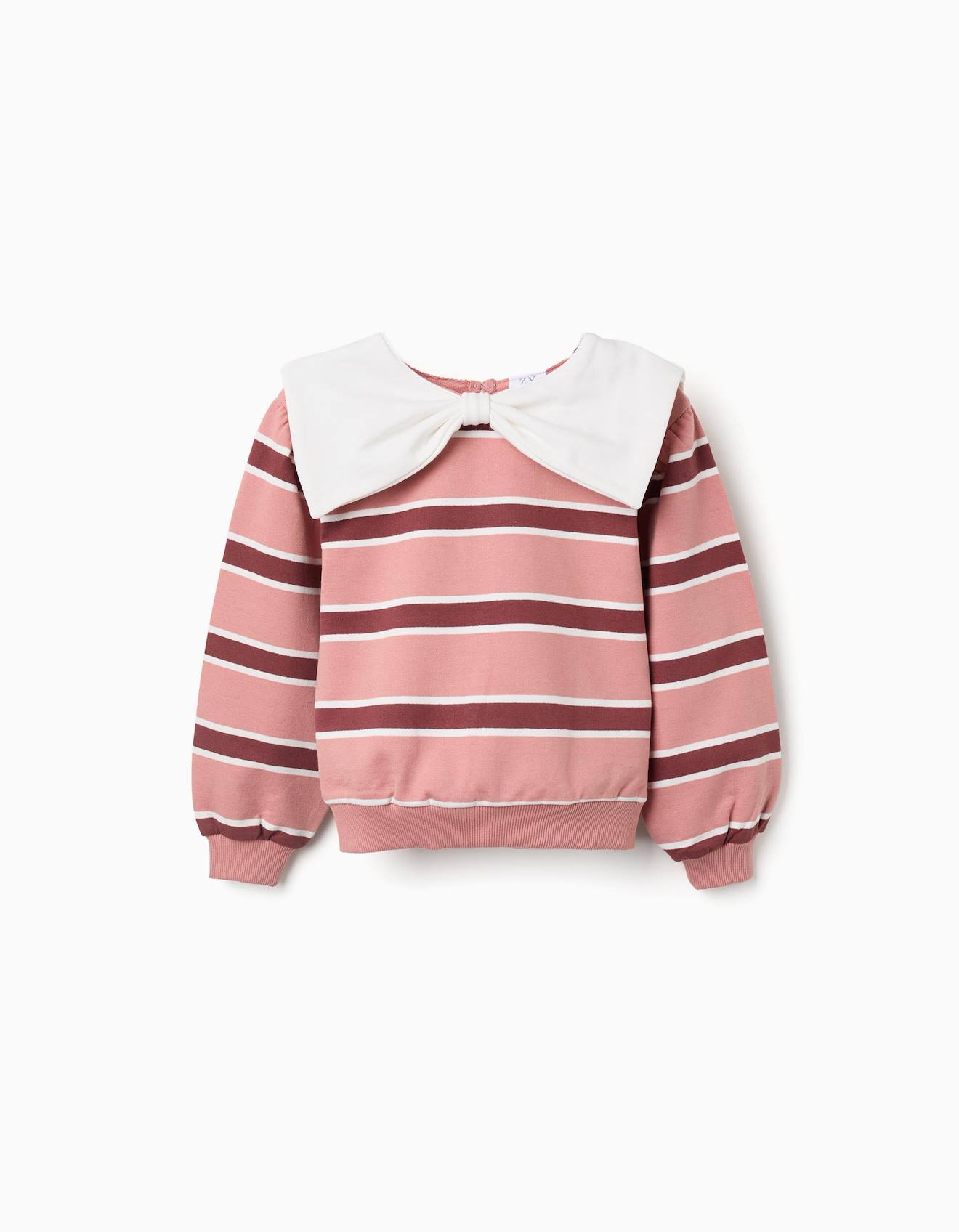 Sweat Rayures Avec Col En Forme De Nud Rose 26 €
