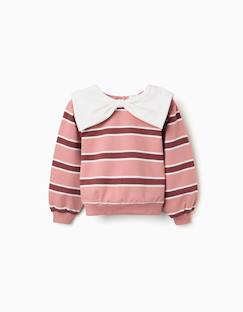 -Sweat à rayures avec col en forme de nœud