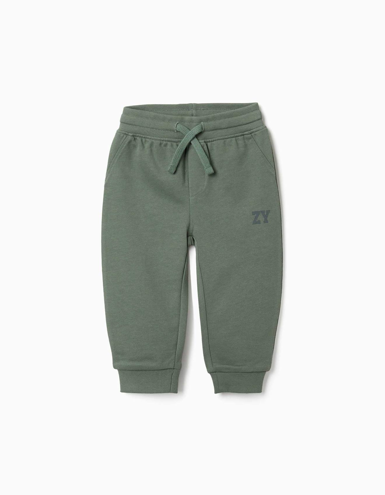 Pantalon De Jogging En Molleton Avec Cordon De Serrage Et Imprimé Vert Foncé