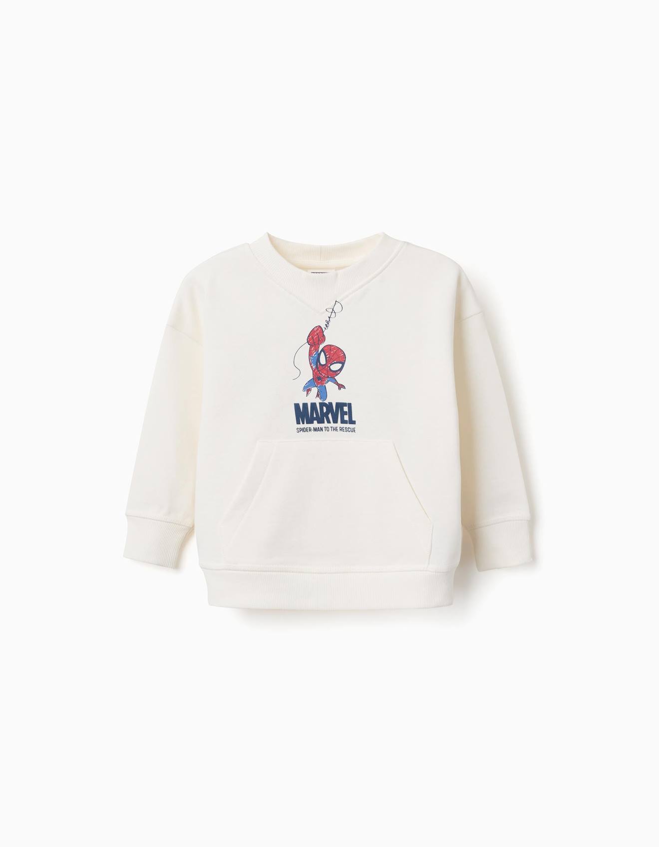 Sweat En Coton Avec Imprimés Spider-man Blanc