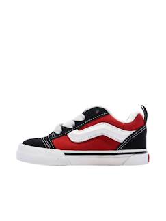 Chaussures-Basket modèle basse rouge et noir avec lacets élastiques – confort et maintien enfant garçon