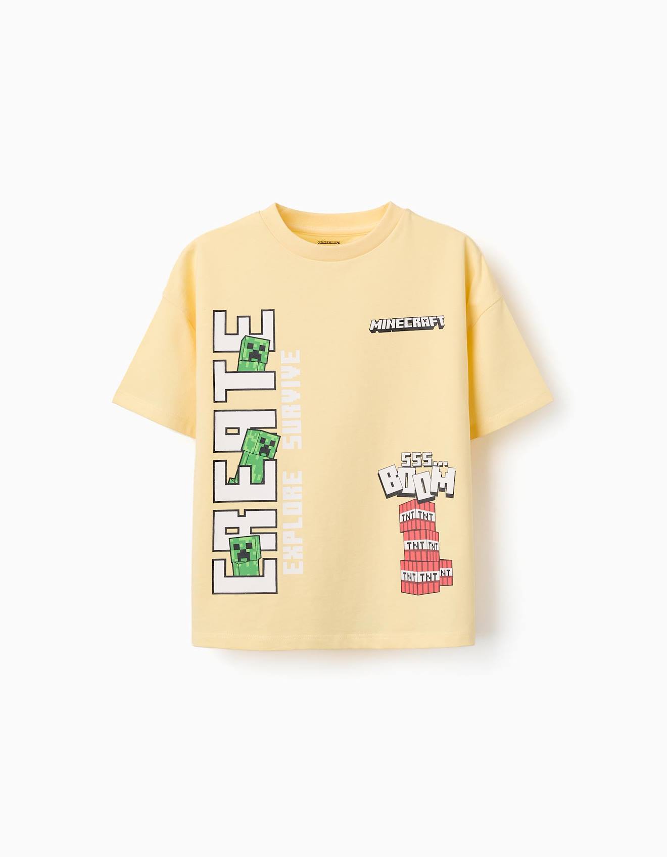 T-shirt En Coton Avec Imprims Minecraft Jaune 19 €
