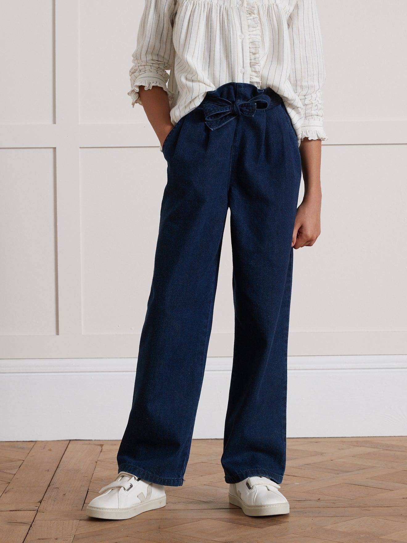Pantalon Large Fille Denim Light Denim Brut 45$