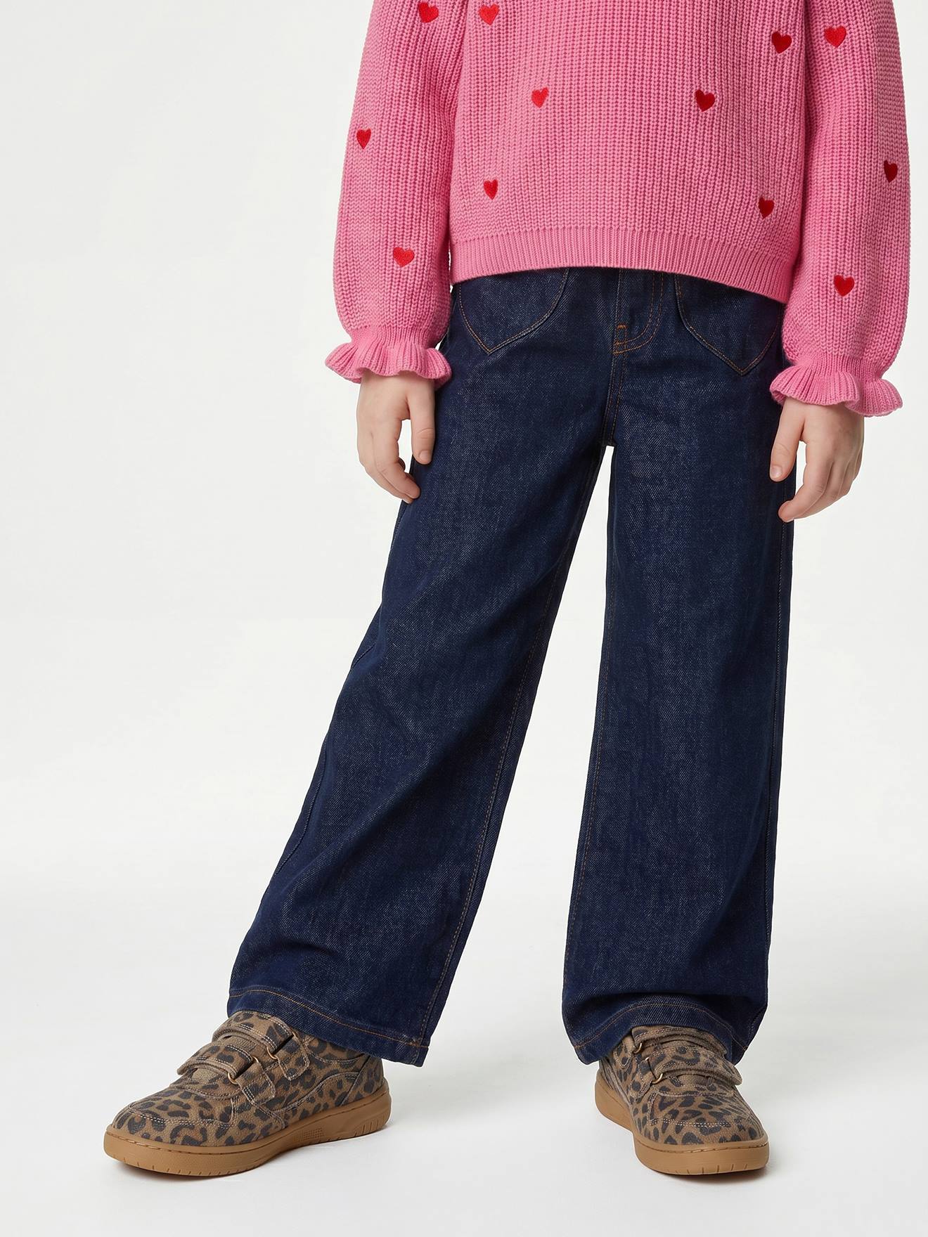 Jean large fille denim brut 23$