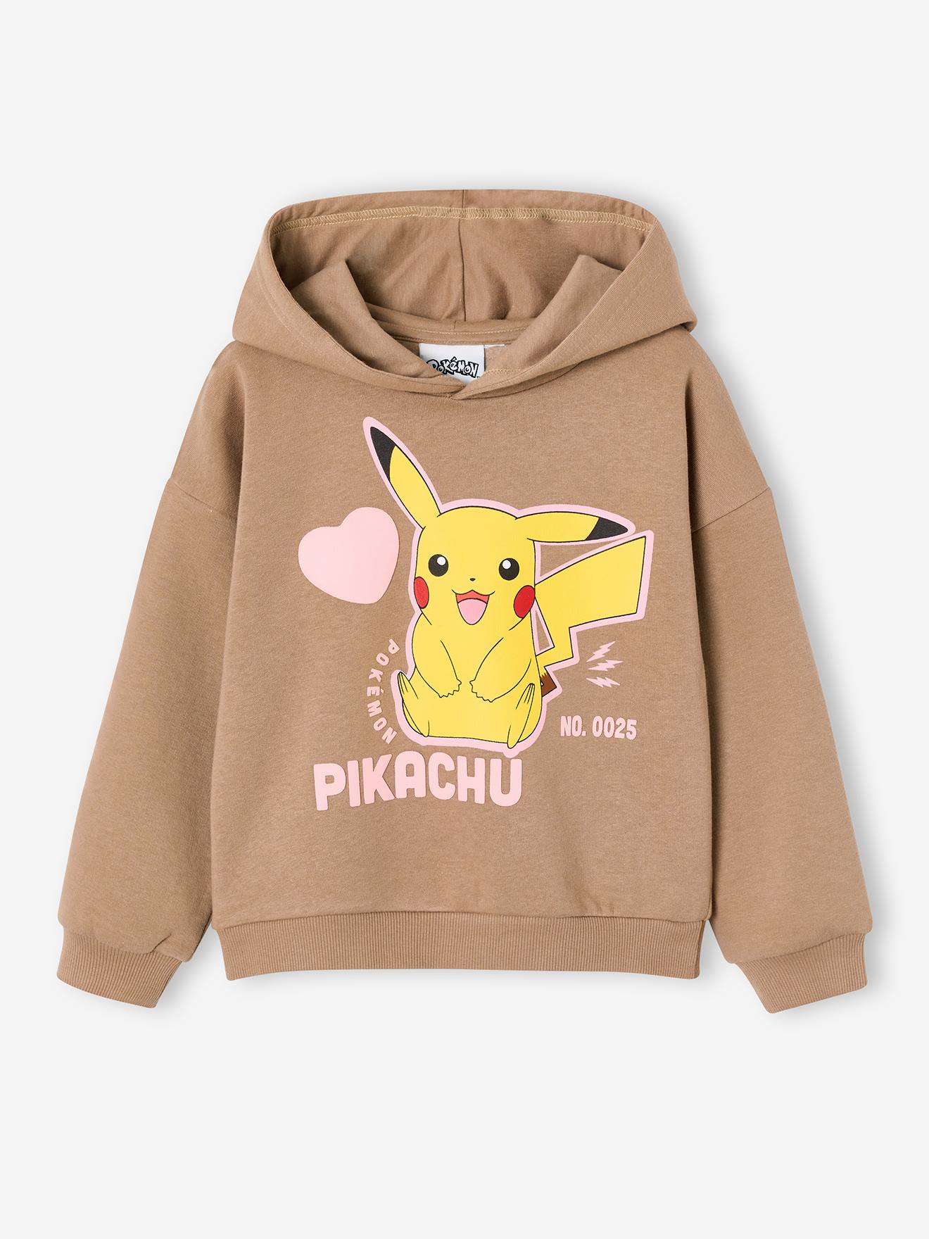 Sweat à capuche Pikachu POKEMON noisette