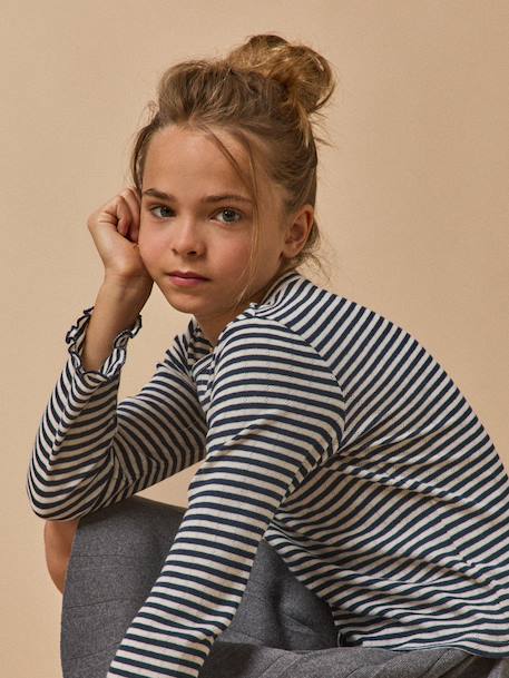 Fille-T-shirt, sous-pull-T-shirt en pointelle fille - coton biologique