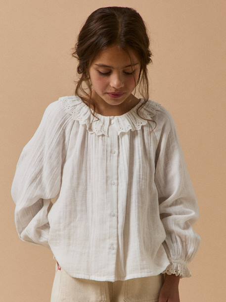 Fille-Chemise en gaze de coton fille