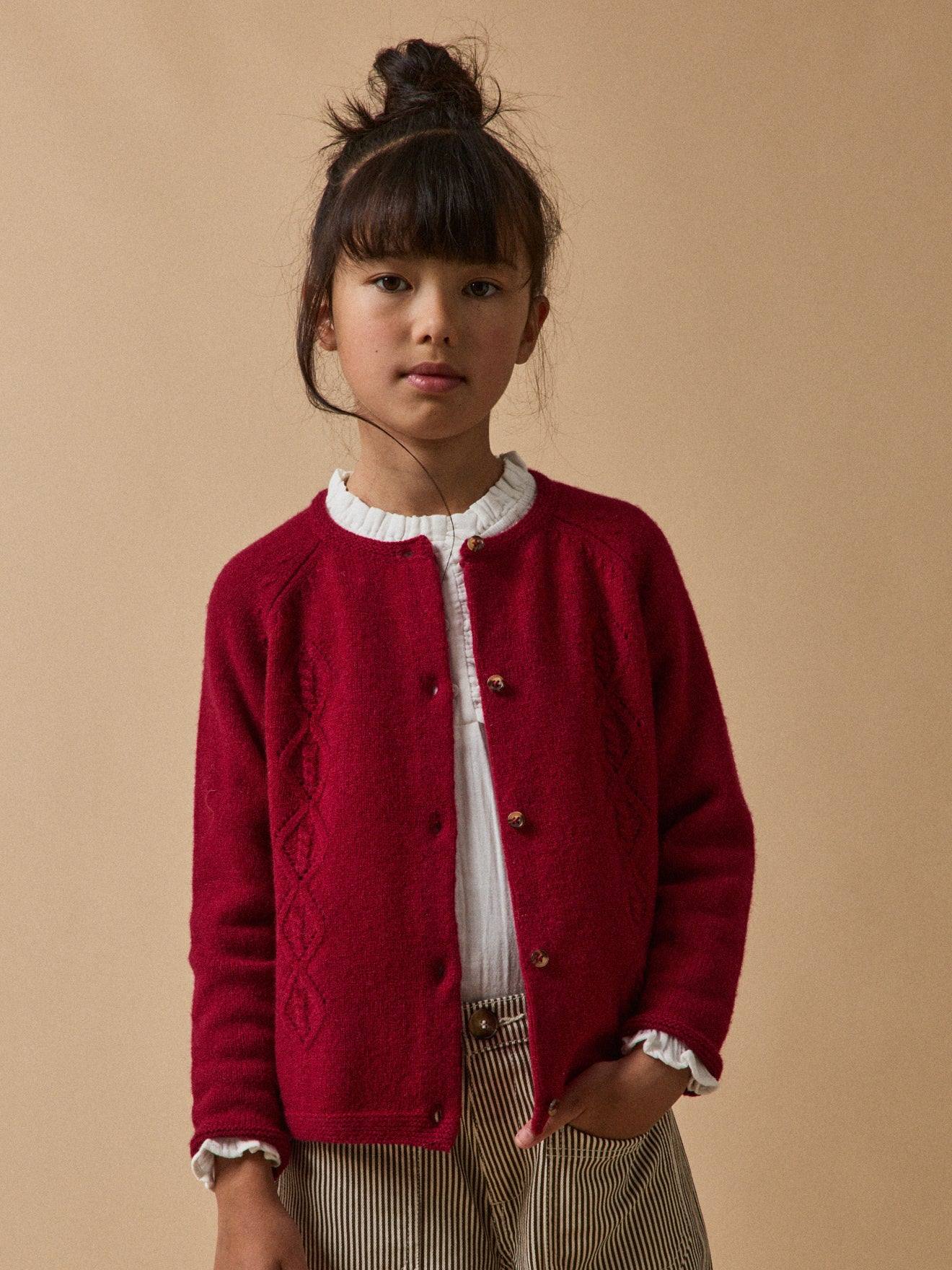 Cardigan En Laine Mrinos Framboise 55$