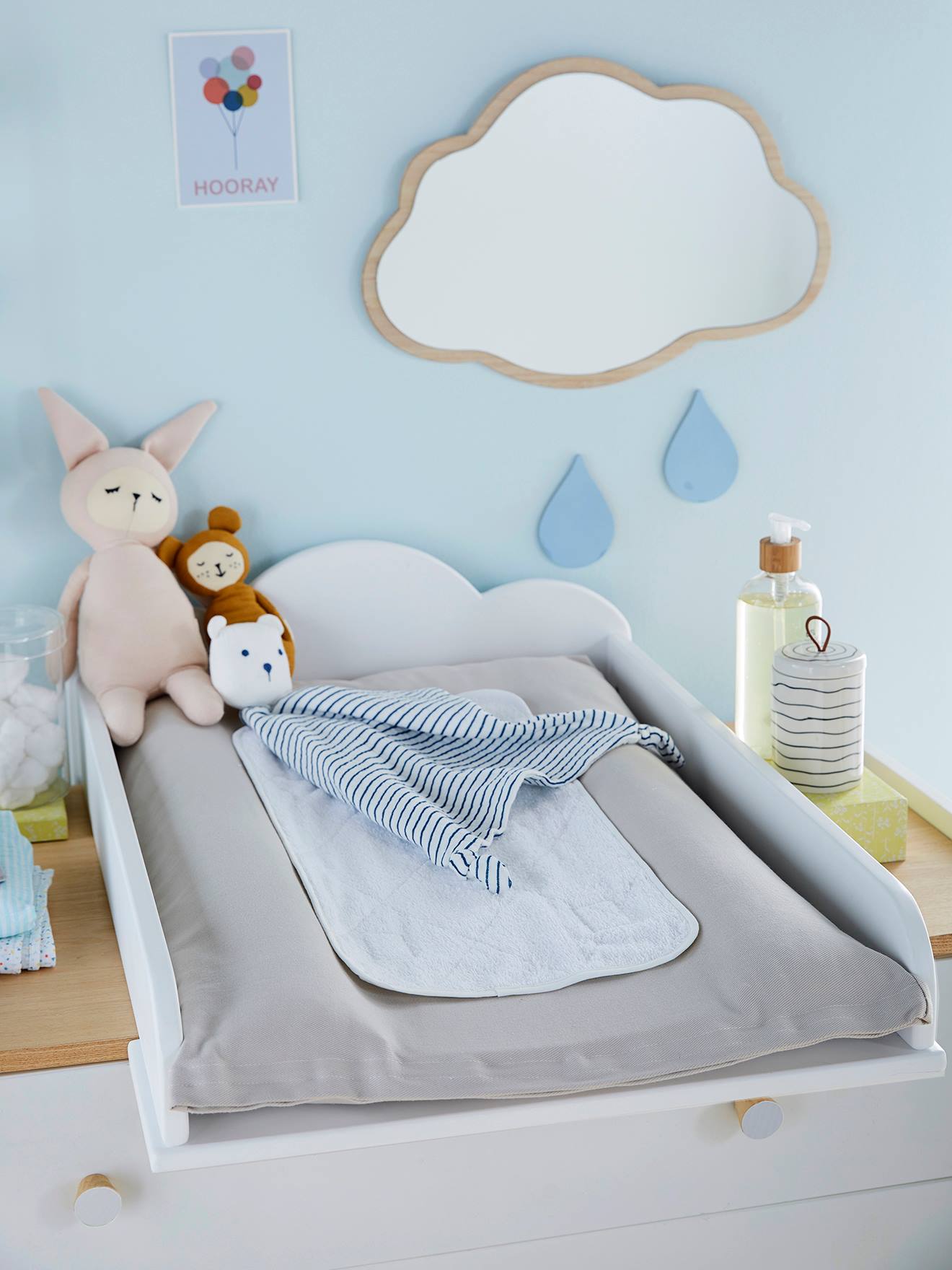 Plan à langer 42 et 52 cm NUAGE blanc