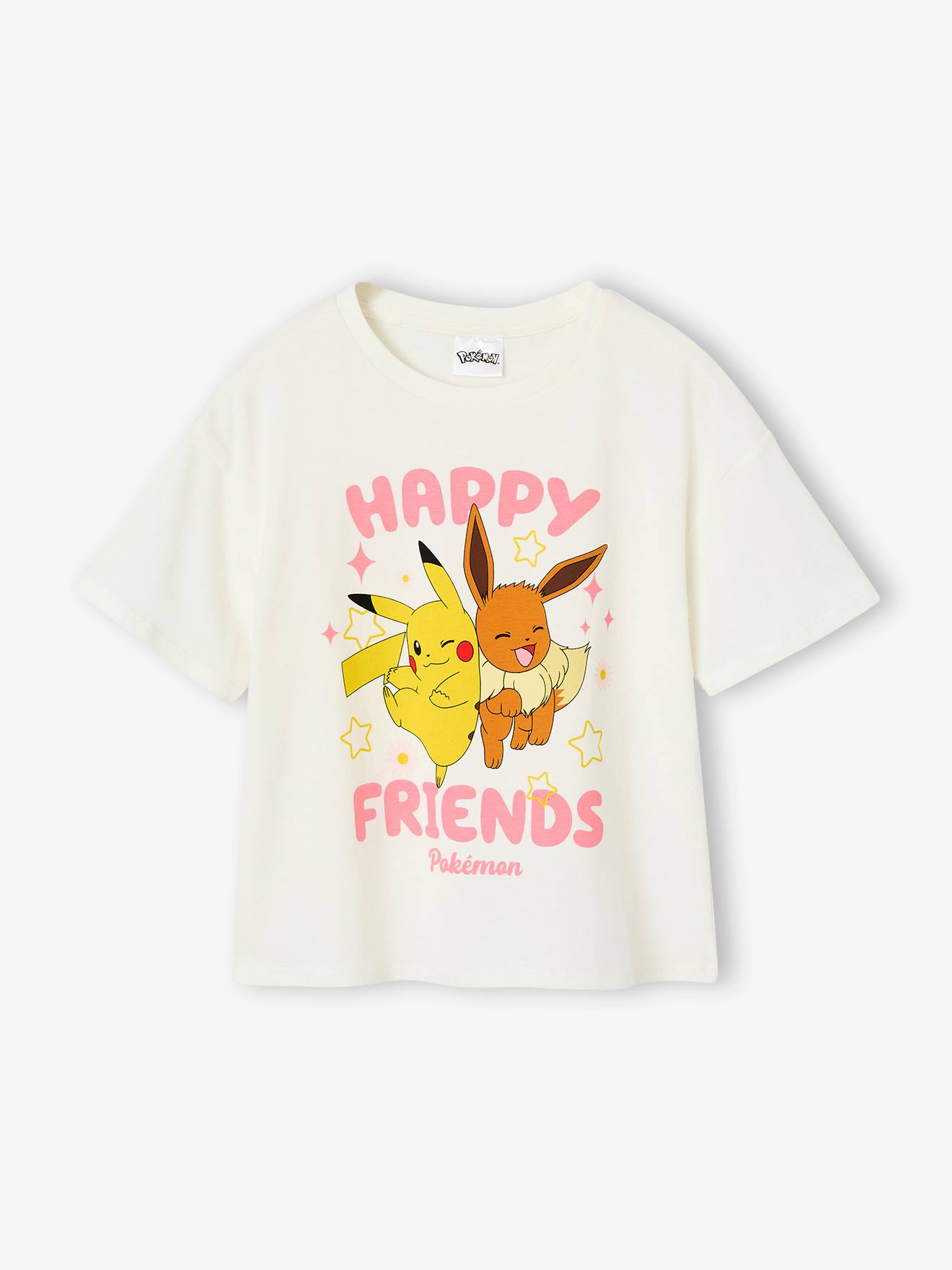 T-shirt Pokémon fille manches courtes écru