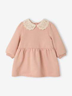 Bébé-Robe, jupe-Robe bébé en molleton avec col en crochet