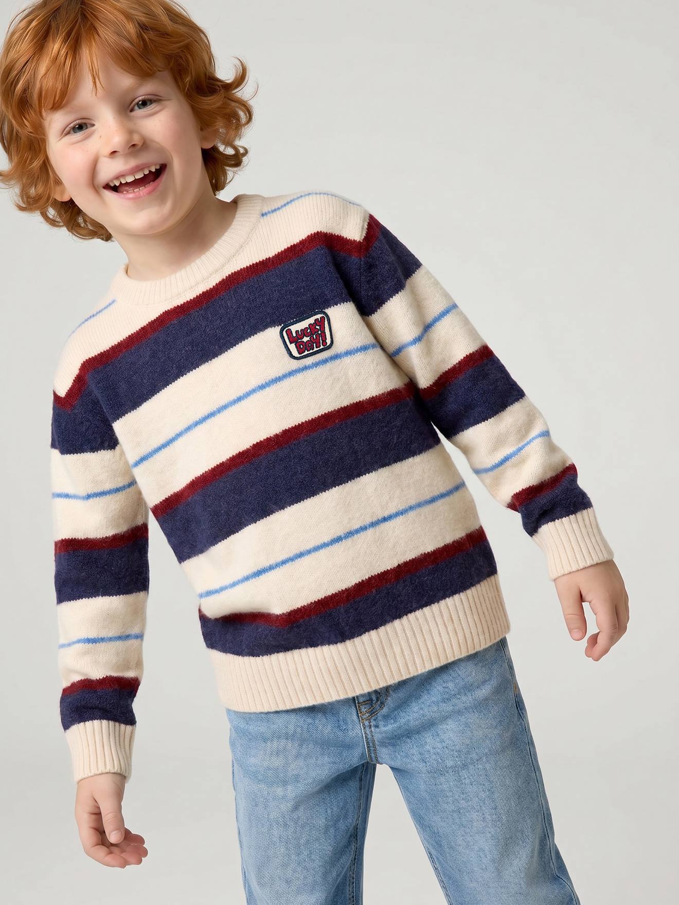 Pull garçon manches longues marine