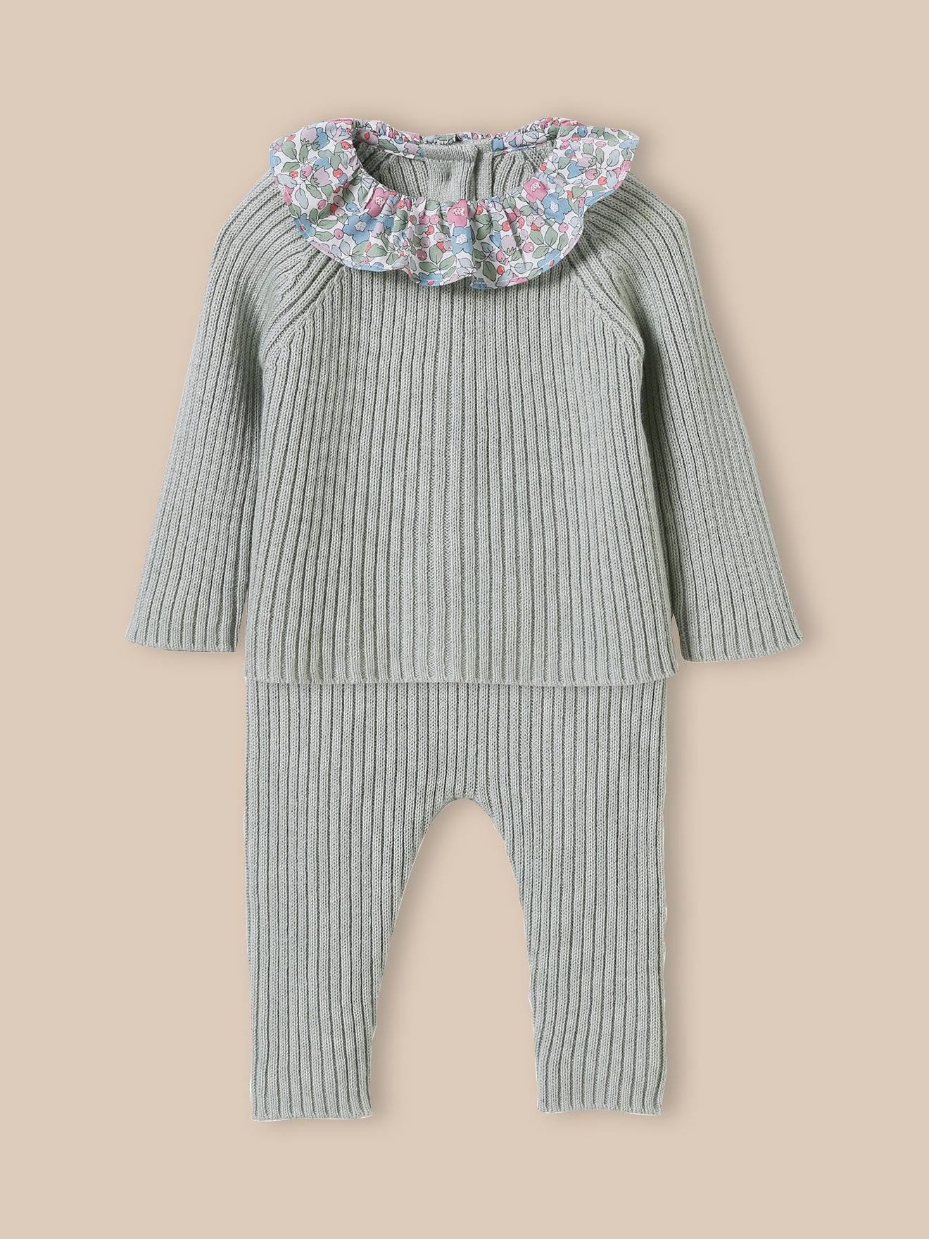 Ensemble En Tricot Bébé Col En Tissu Liberty Liberty Besty Berry
