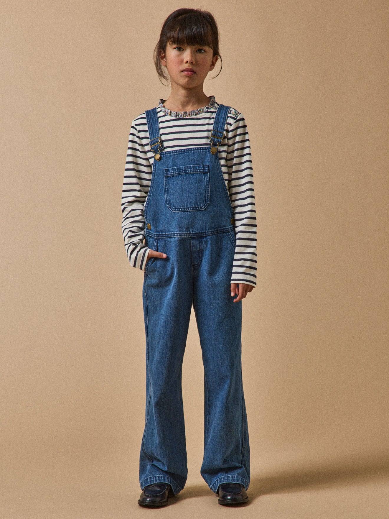 Salopette Fille En Denim Denim Stone