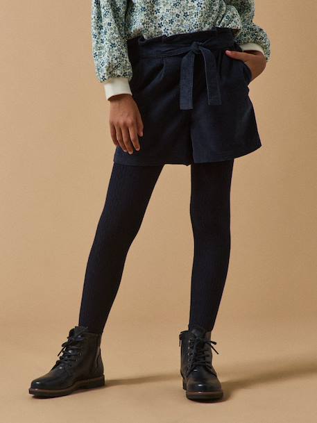 Fille-Short paper bag velours fille