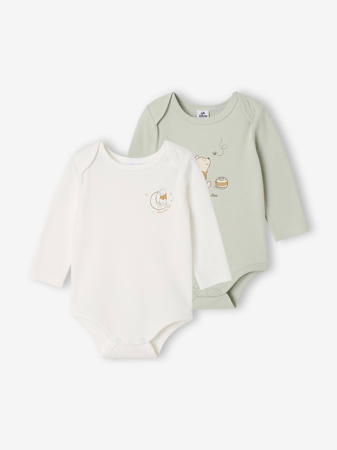 Lot de 2 bodies Winnie l Ourson vert d'eau