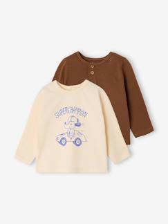 -Lot de 2 T-shirts bébé garçon manches longues