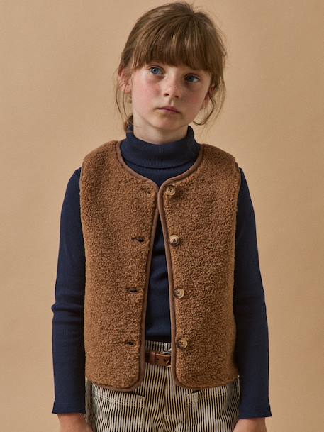 Fille-Manteau-Veste-Veste en sherpa - collection junior