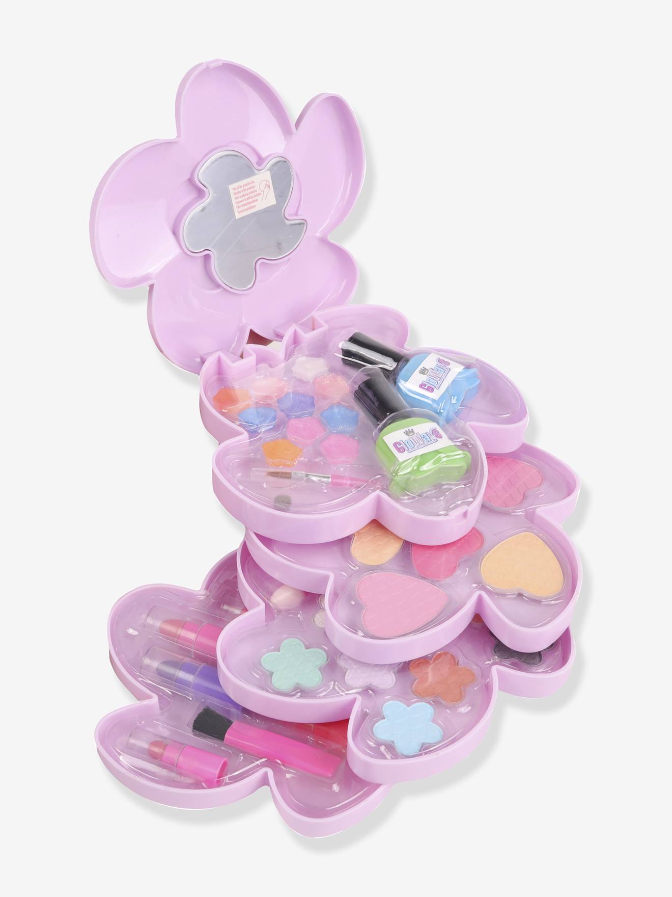 Coffret maquillage fleur 4 étages rose