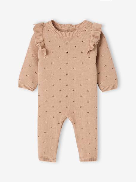Bébé-Salopette, combinaison-Combinaison bébé fille en tricot