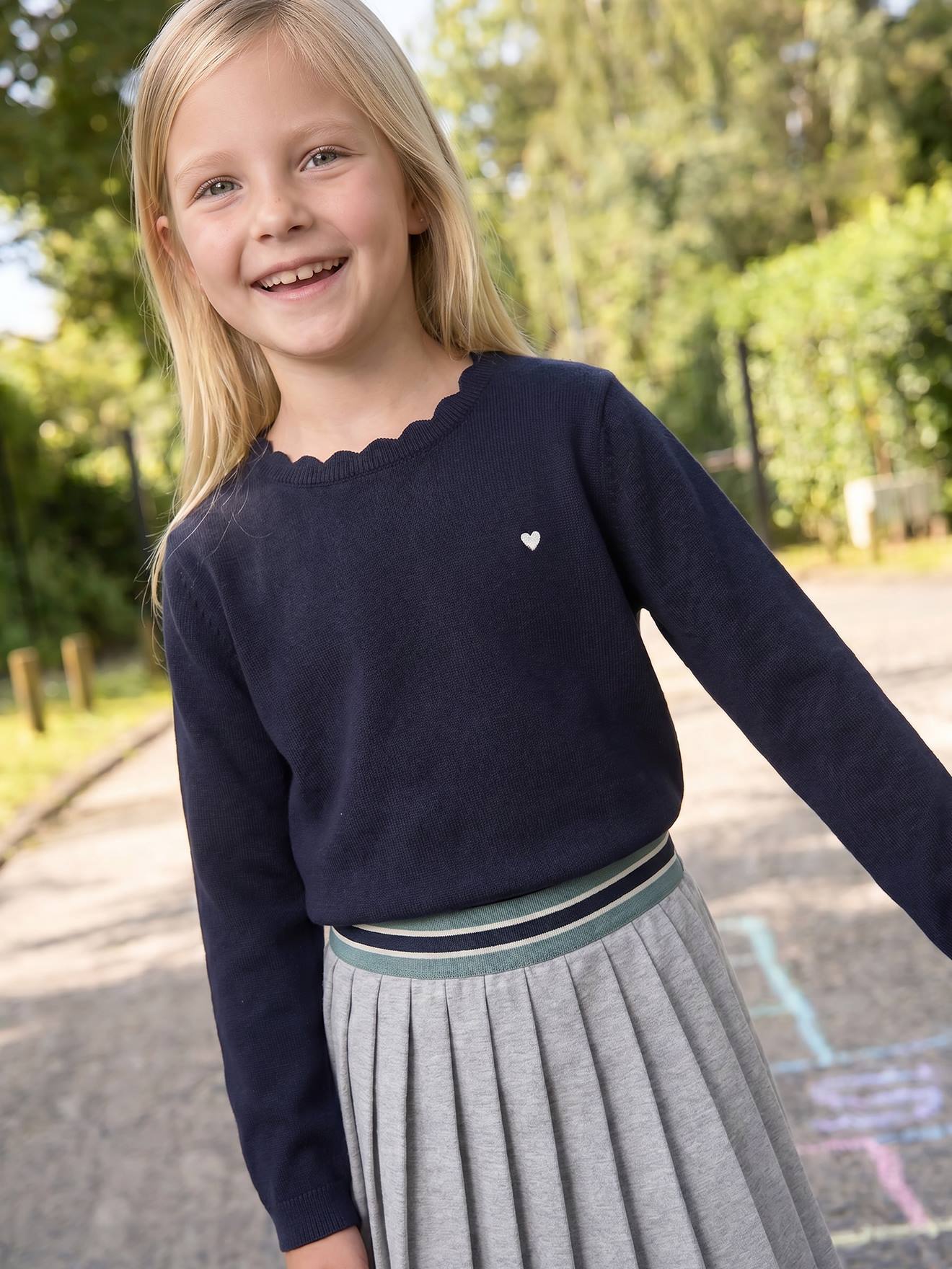 Pull fille personnalisable marine